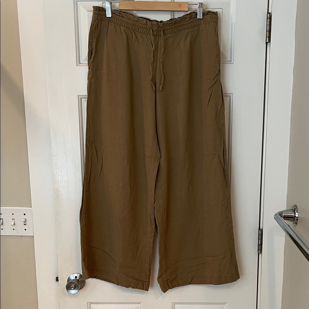 Women’s Linen Tan Casual Pants